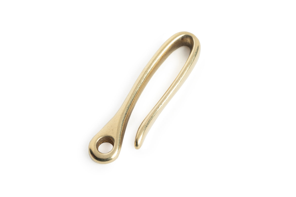 Japan Brass 🇯🇵 - "Classic" Fish Hook - Keychain Hardware (Solid Brass)