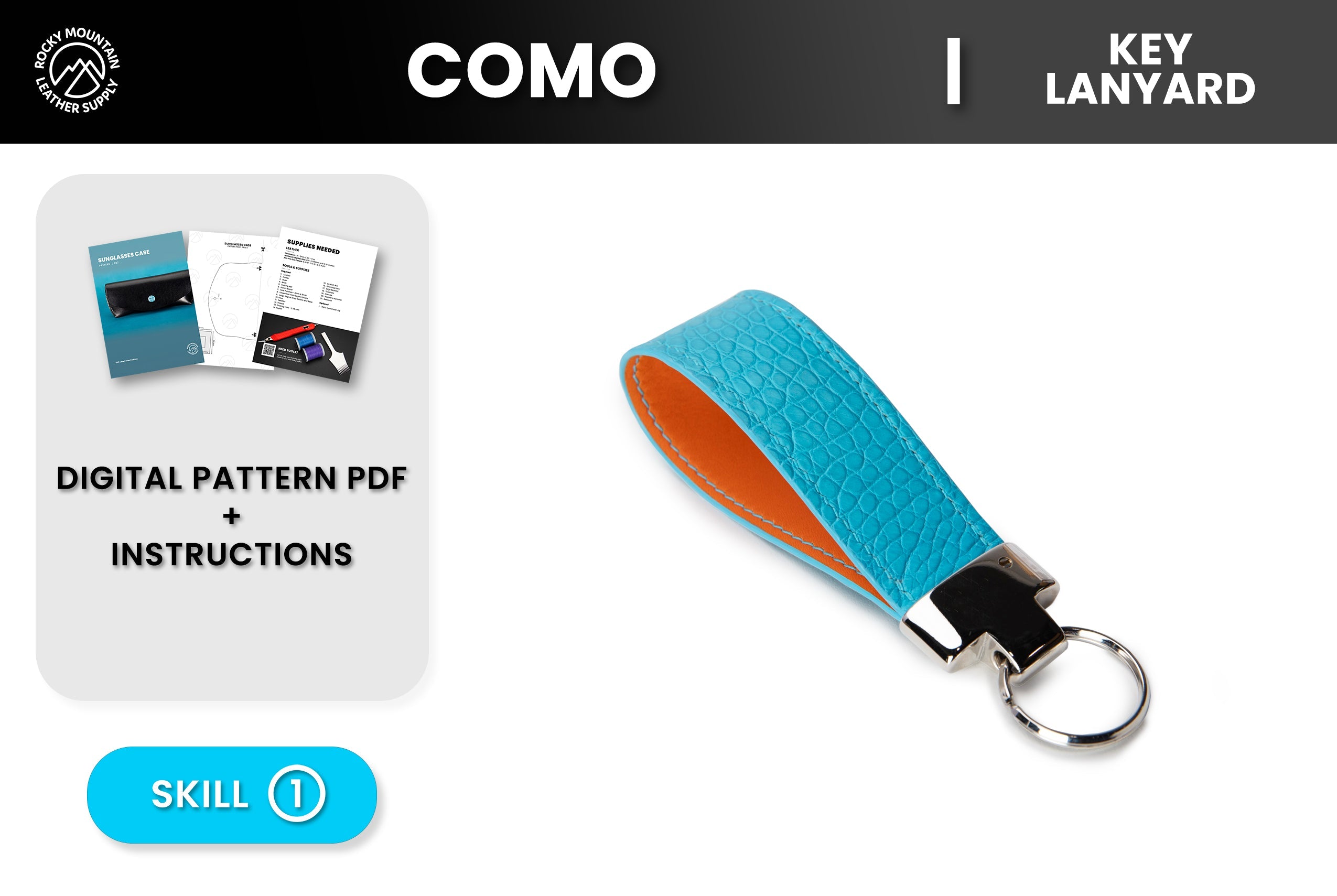 RM-023 The Como - Luxury Key Lanyard - Digital Pattern - Skill 1