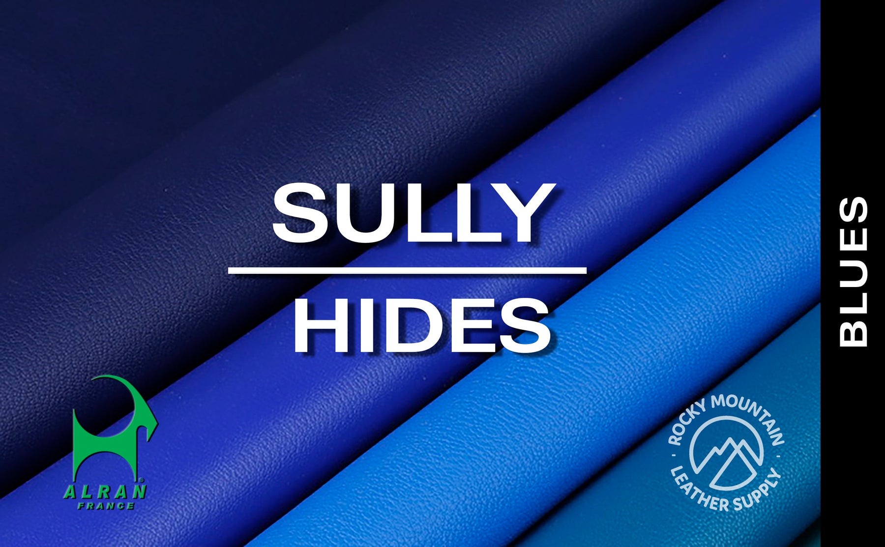 Alran 🇫🇷 - "Sully" Chevre Chagrin - Goat Leather (HIDES - BLUES)
