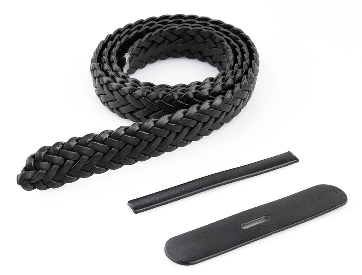 Premium Braided Leather Belt Kit (Black Veg Tan) - 1.00" (28mm)