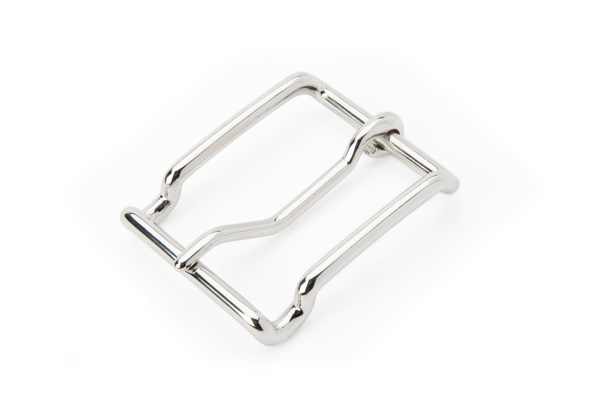 Belt Buckle - Italian "Wired" Single Prong (Solid Brass - Nickel Free Plated)