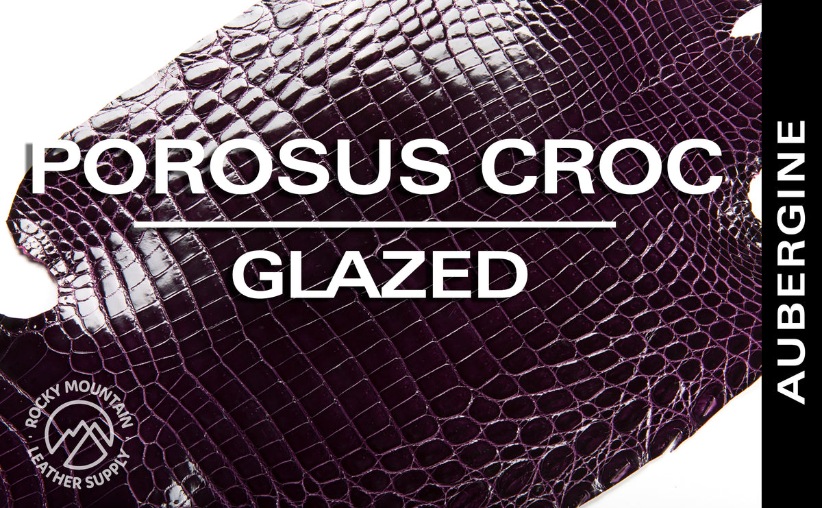 Porosus Crocodile - Farm Raised (Top Quality) - Luxury Skins - Glazed Aubergine