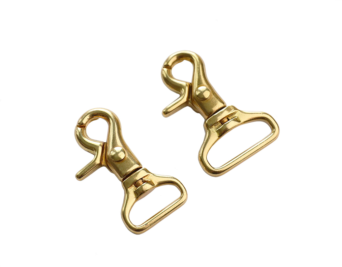 Japan Brass Co 🇯🇵 - "Flat Base" Lobster Claw Snap Hooks - Swivel (Solid Brass)