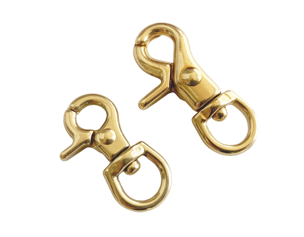 Japan Brass Co 🇯🇵 - "Round Base" Lobster Claw Snap Hooks - Swivel (Solid Brass)
