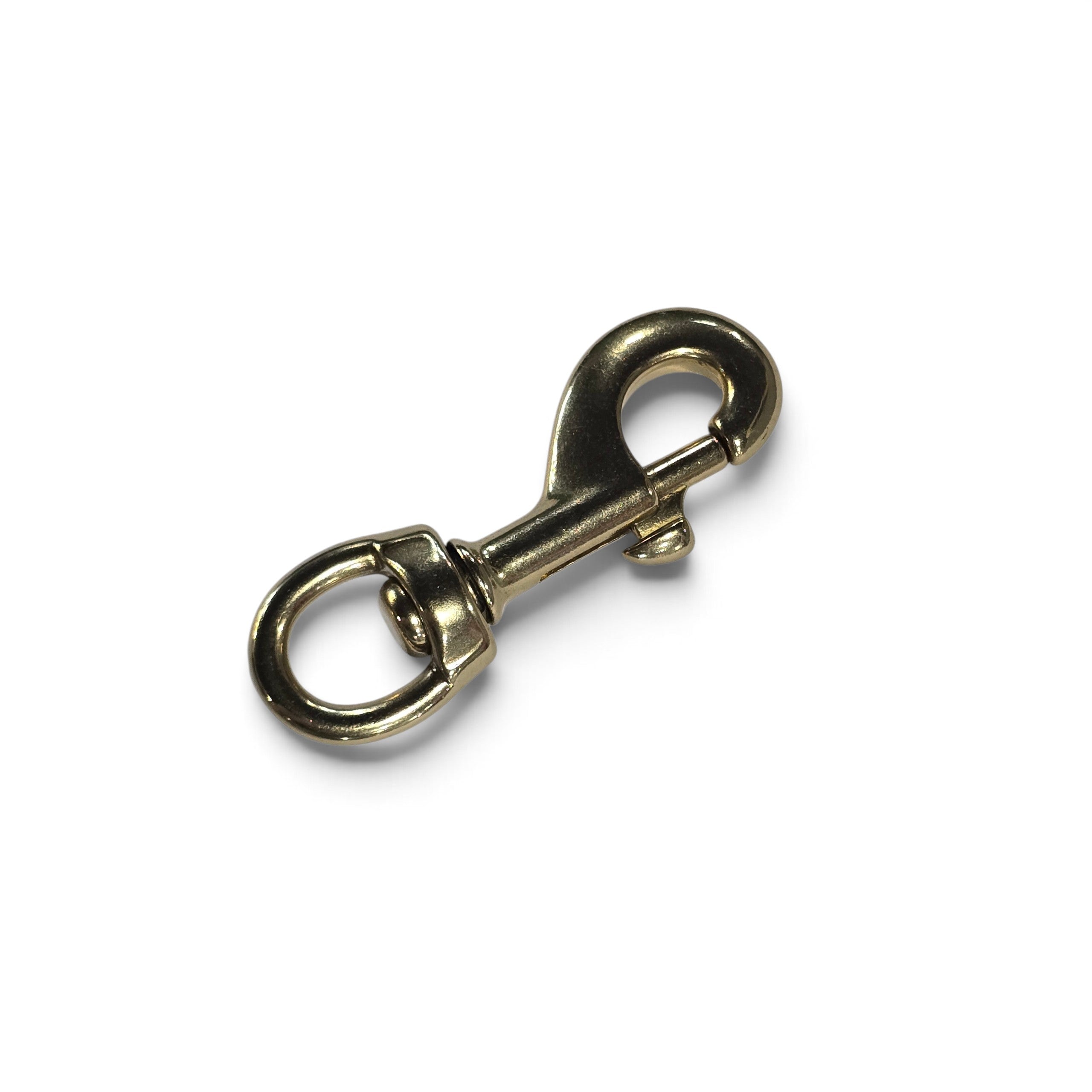 Dog Leash Collar Clip - Swivel "Round Base" (Solid Brass)