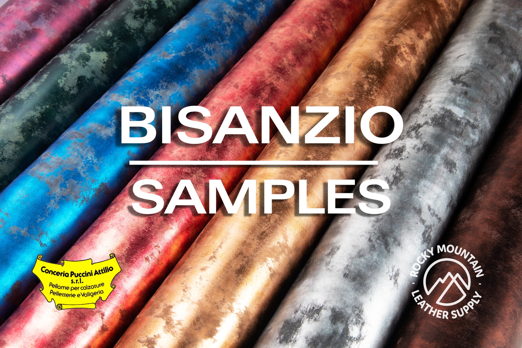 Conceria Puccini 🇮🇹 - Bisanzio -  "Rustic Metallic" Veg Tanned Leather (SAMPLES)