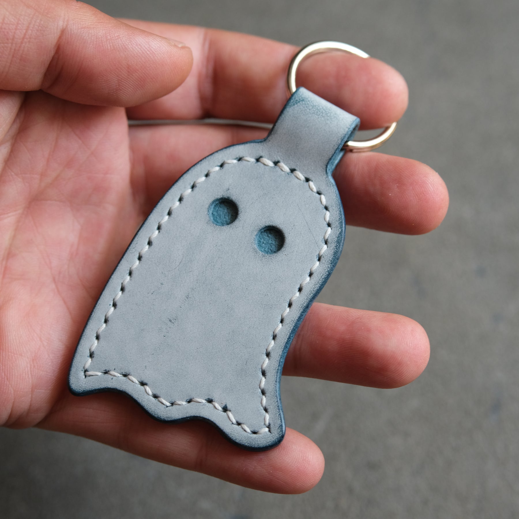 ds-089-the-ghost-key-fob-digital-pattern for Free Printable Leather Keychain Template DS-089 The Ghost Key Fob Digital Pattern for Free Printable Leather Keychain Template