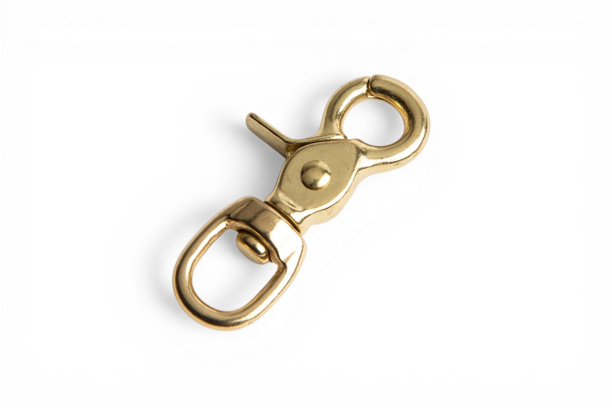 Dog Leash Collar Clip - Swivel "Round Base" (Solid Brass)