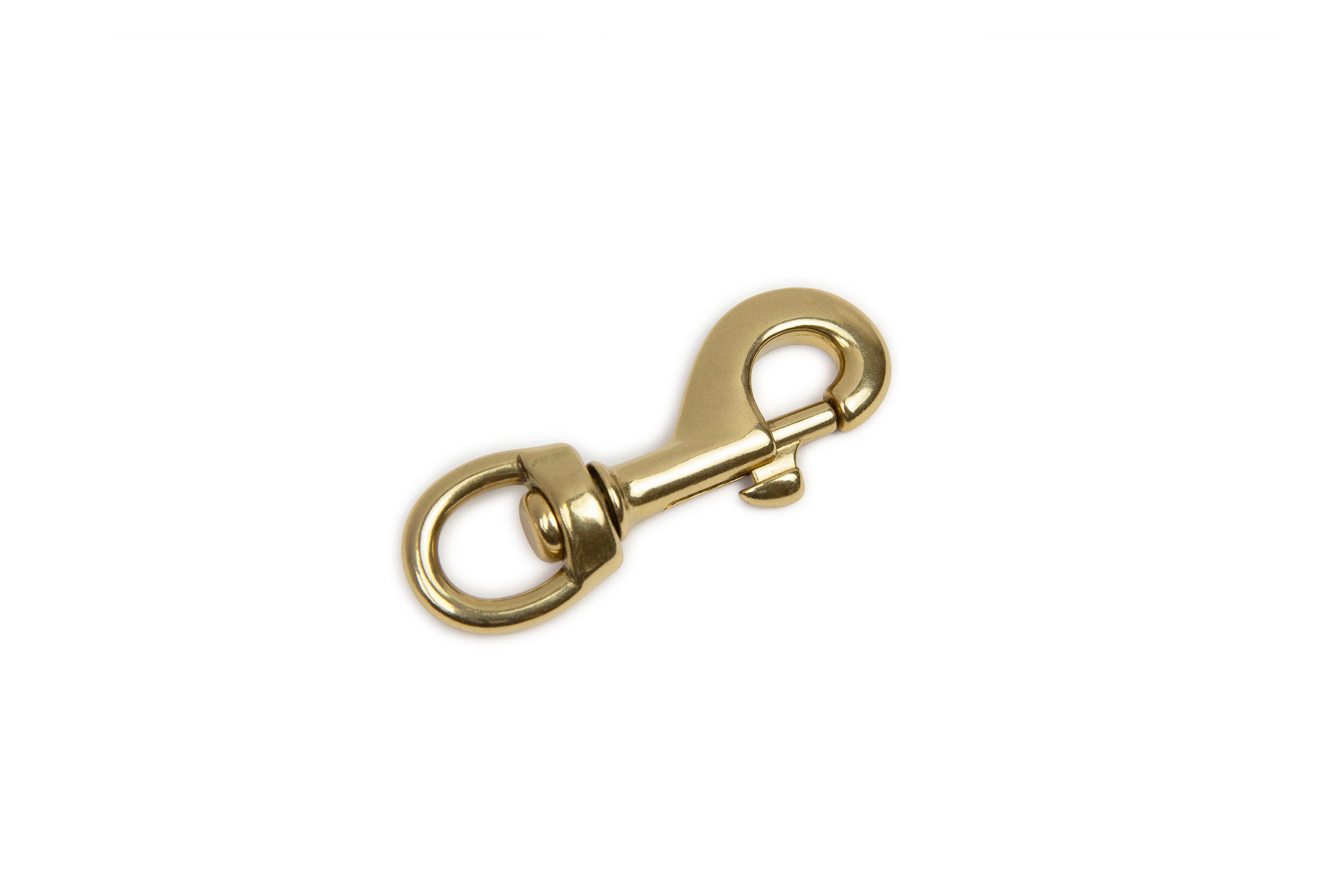 Dog Leash Collar Clip - Swivel "Round Base" (Solid Brass)
