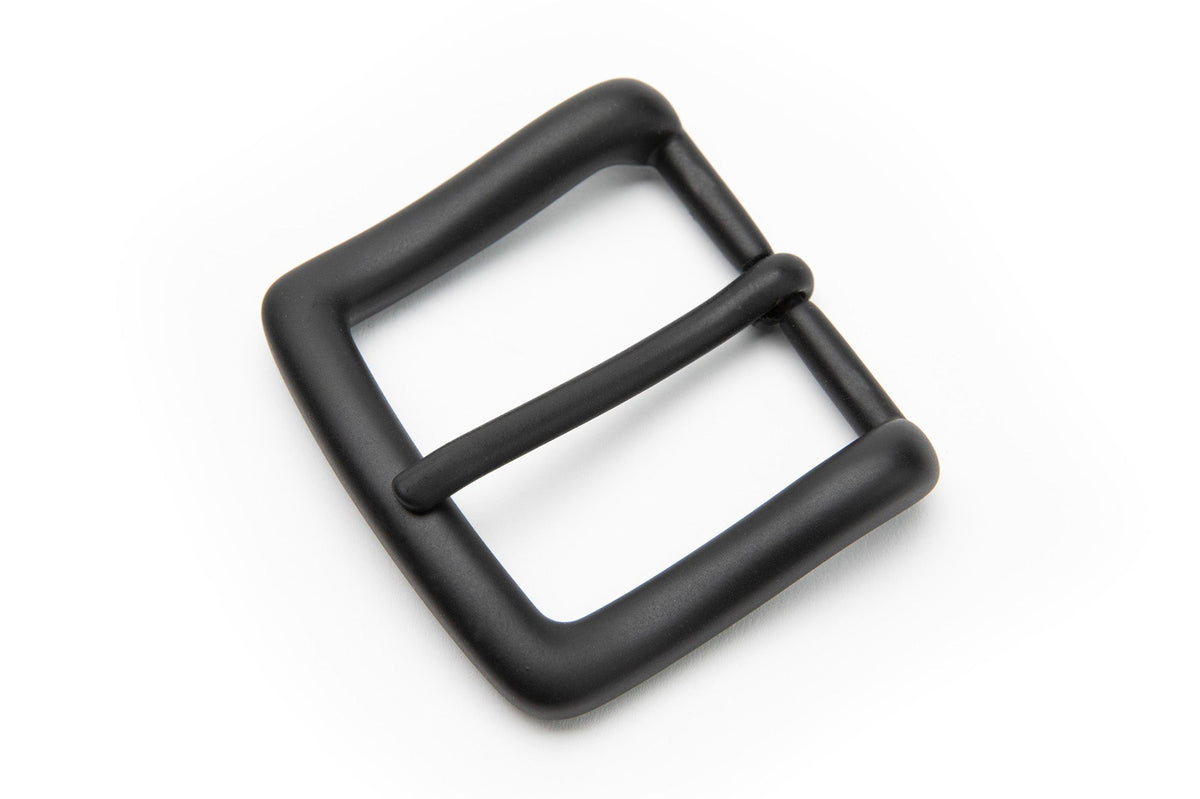 Italian - "Explorer" Belt Buckle (Solid Brass) - Matte Black PVD