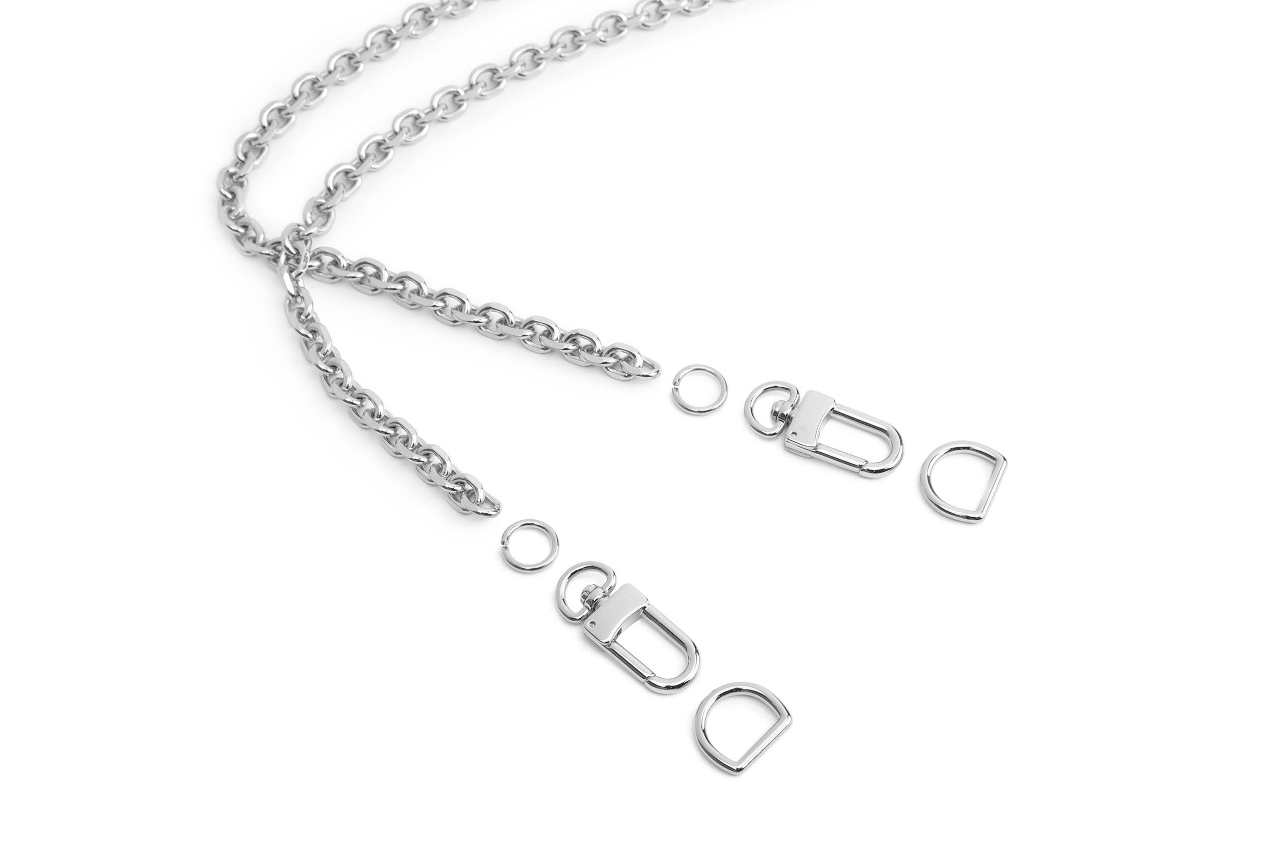 Geometric Chain Kit - Luxury Purse & Clutch Chain - 110cm/43in (Stainless Steel)