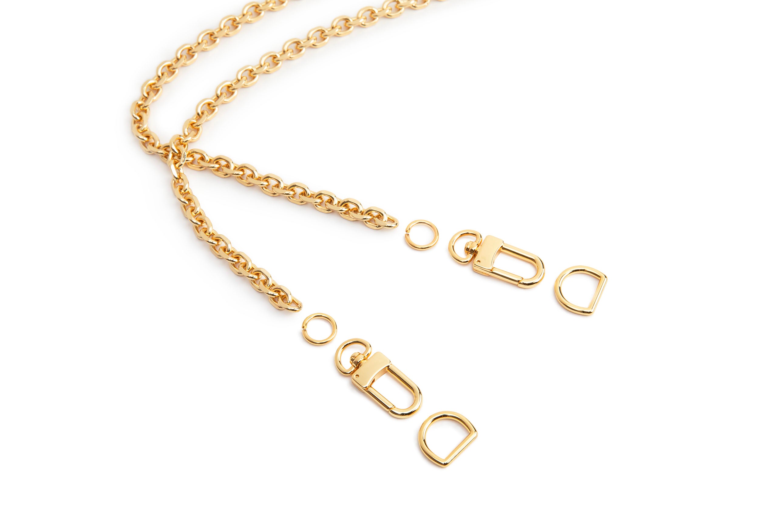 Geometric Chain Kit - Luxury Purse & Clutch Chain - 110cm/43in (Stainless Steel)
