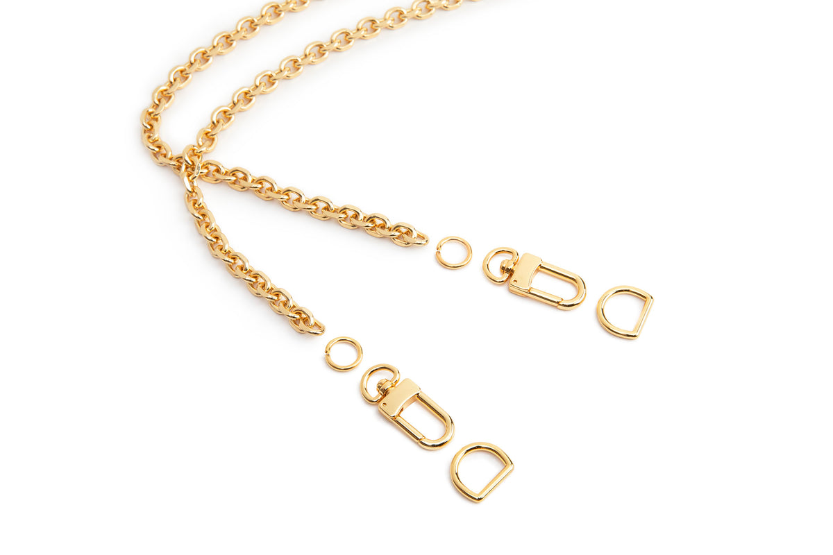 Geometric Chain Kit - Luxury Purse & Clutch Chain - 110cm/43in (Stainless Steel)