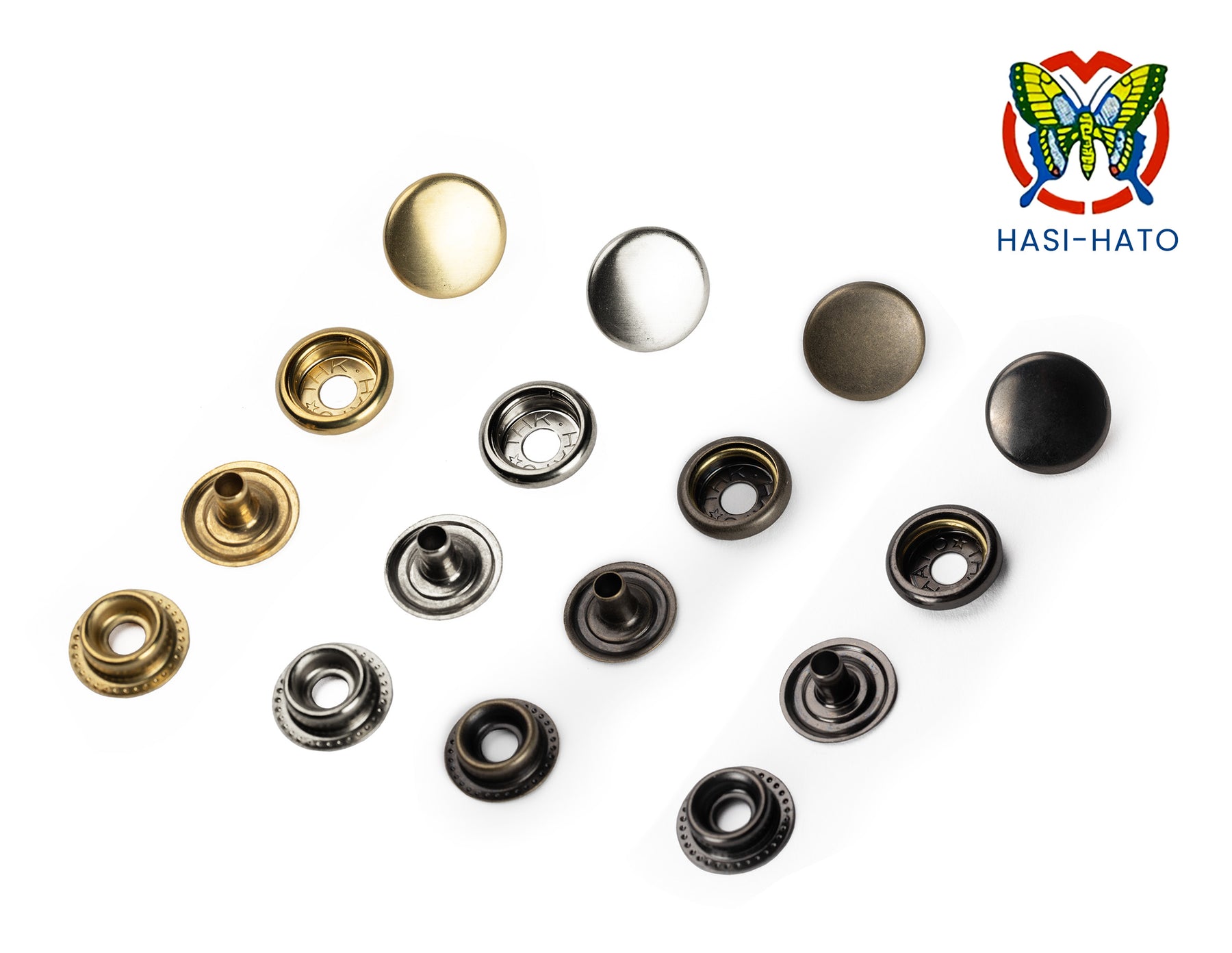 THK Spring Snap Fastener Brass <Hidden Cap Type> - Solid Brass