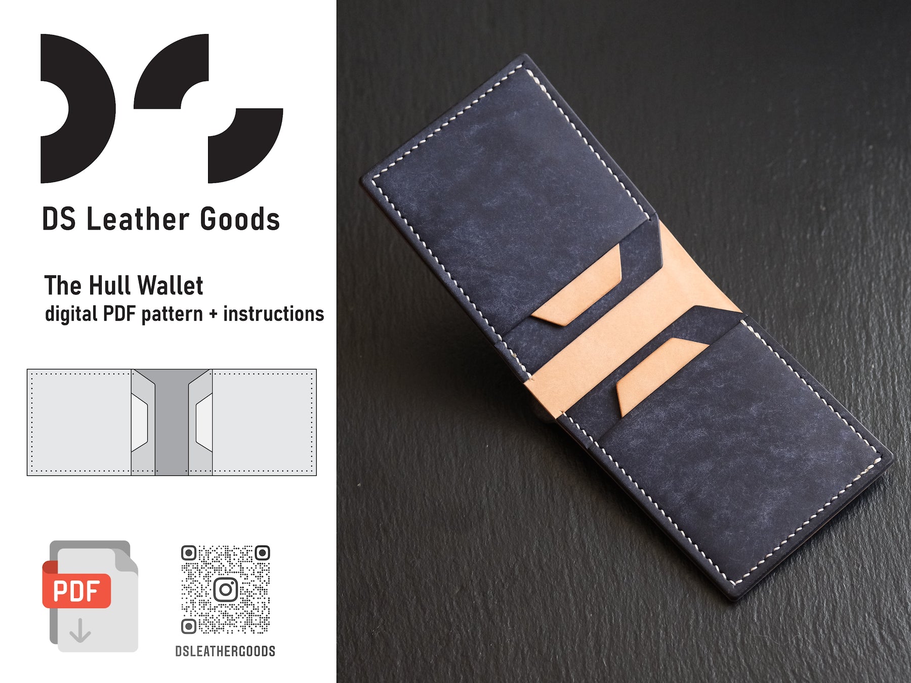 DS-027 The Hull Leather Wallet Digital Pattern