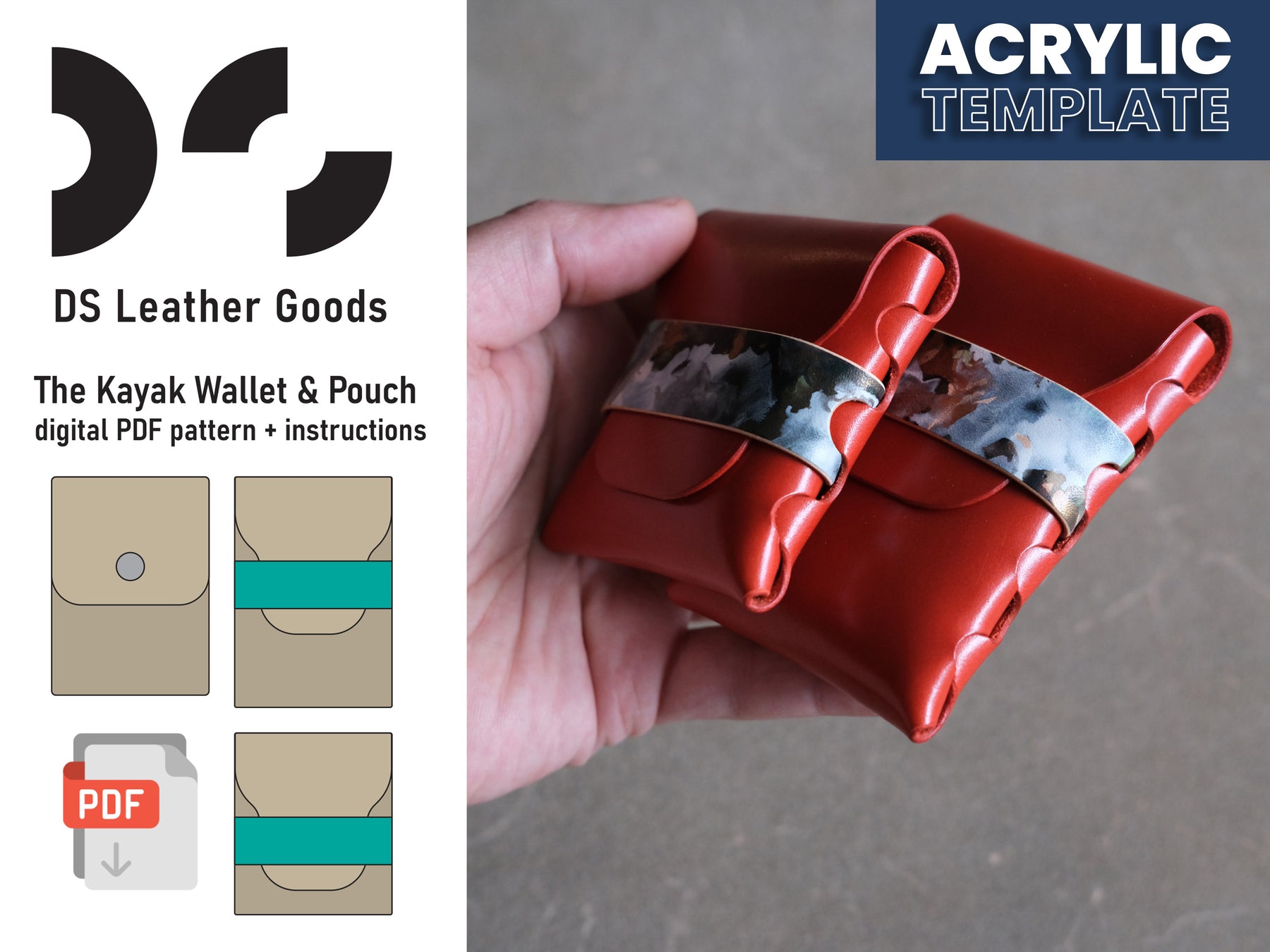 DS-028 The Kayak - Stitchless Wallet Digital Pattern