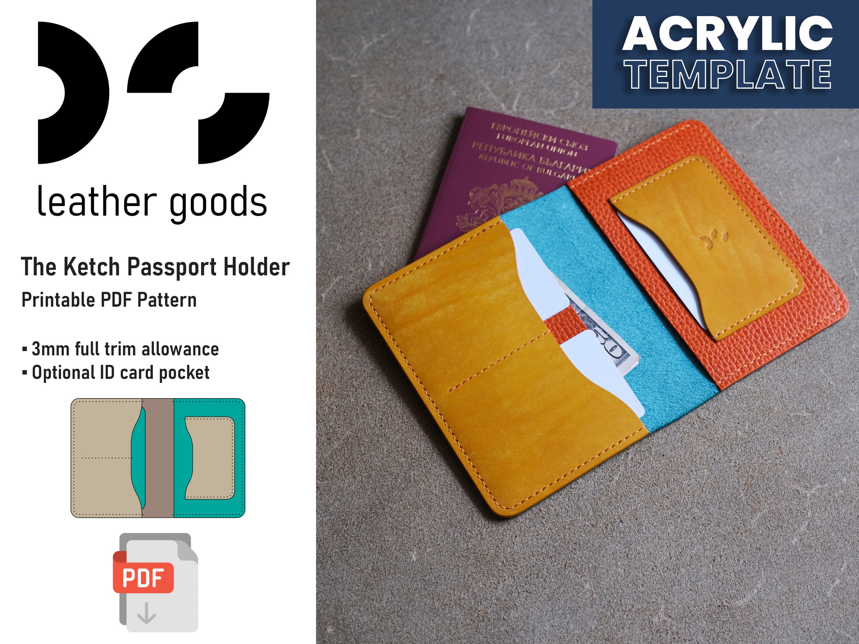 DS-112 The Ketch Passport Wallet Digital Pattern