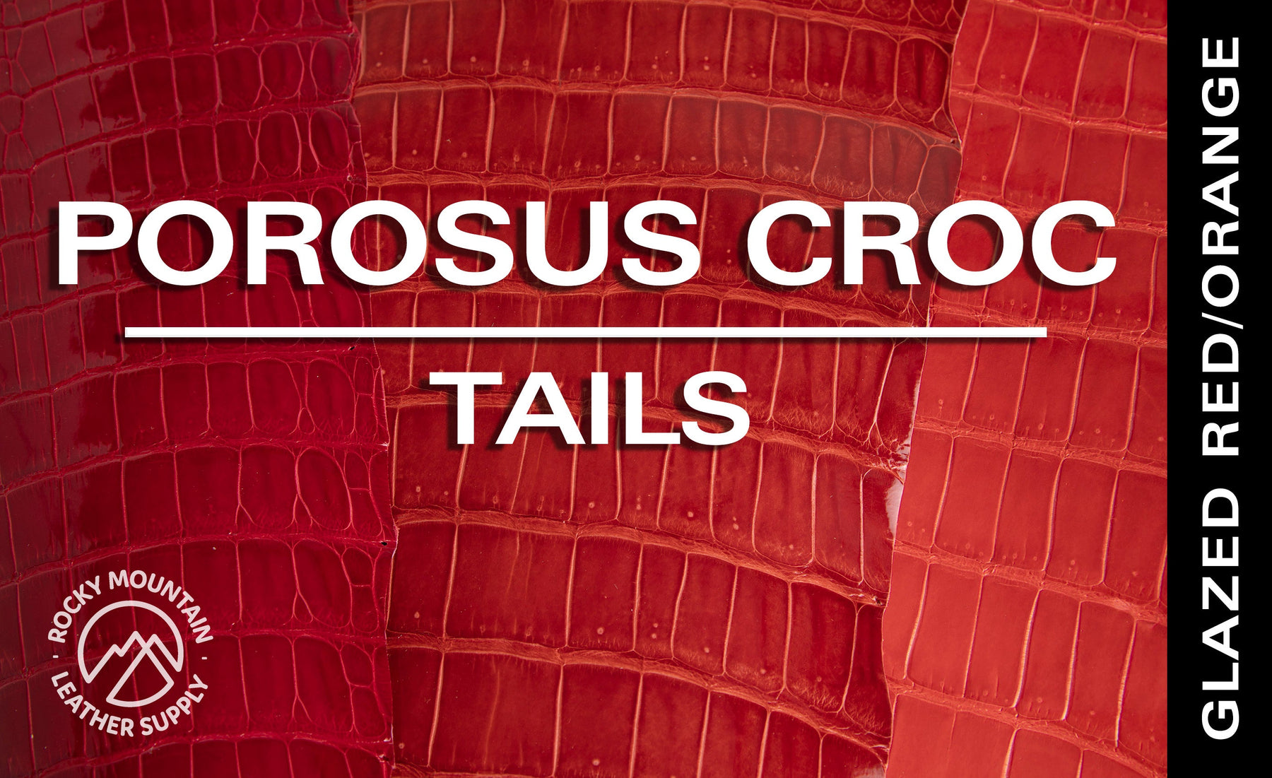 Porosus Crocodile Tails - Farm Raised (Top Quality) - Luxury Skins (Glazed Red/Oranges)