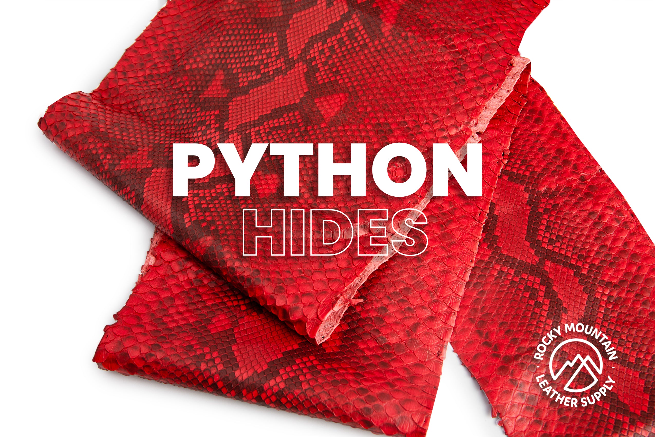 Python Snake - Matte Red - Exotic Leather (PANELS) – Rocky Mountain ...