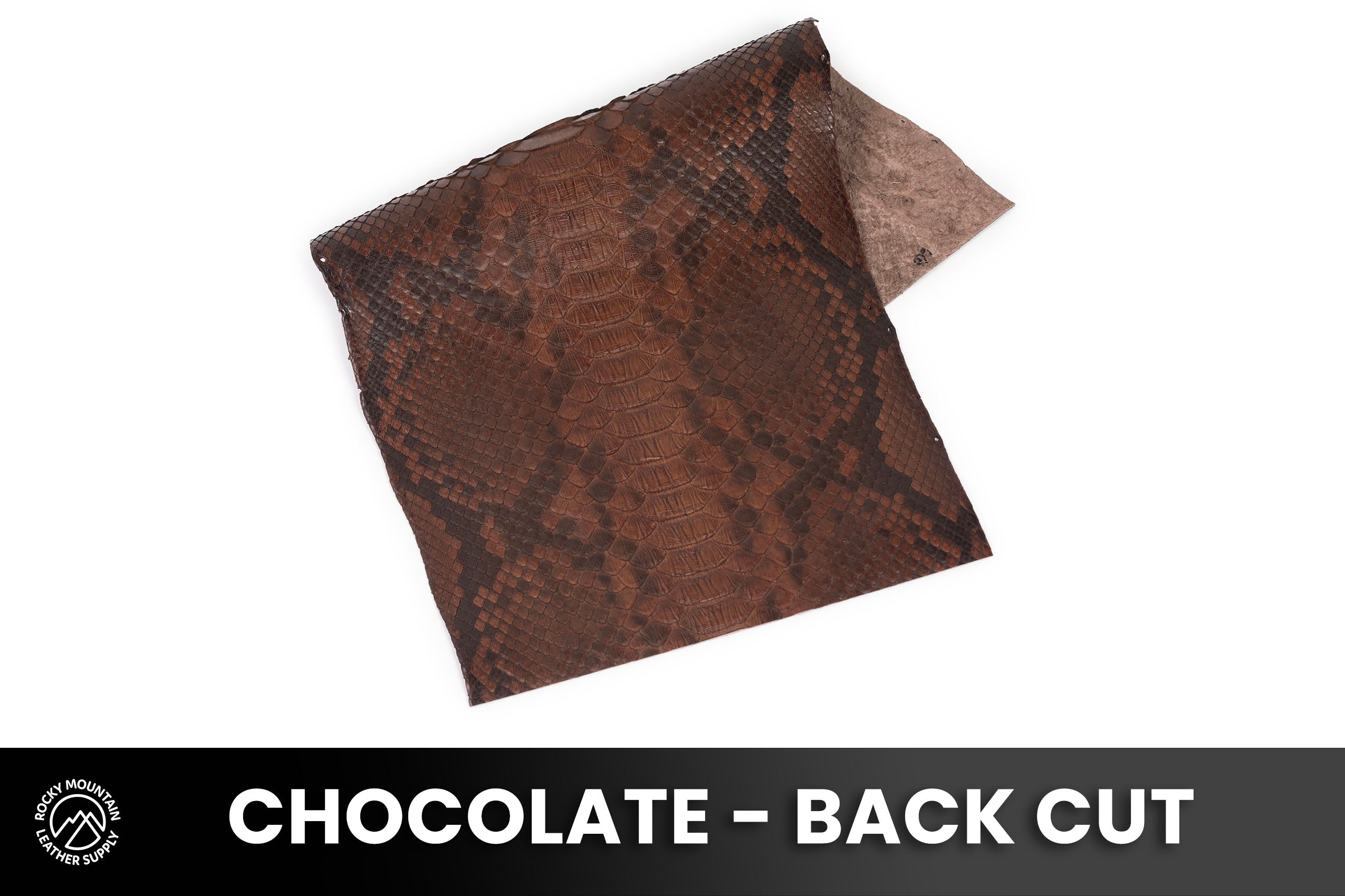 Python Snake - Matte Chocolate - Exotic Leather (PANELS)