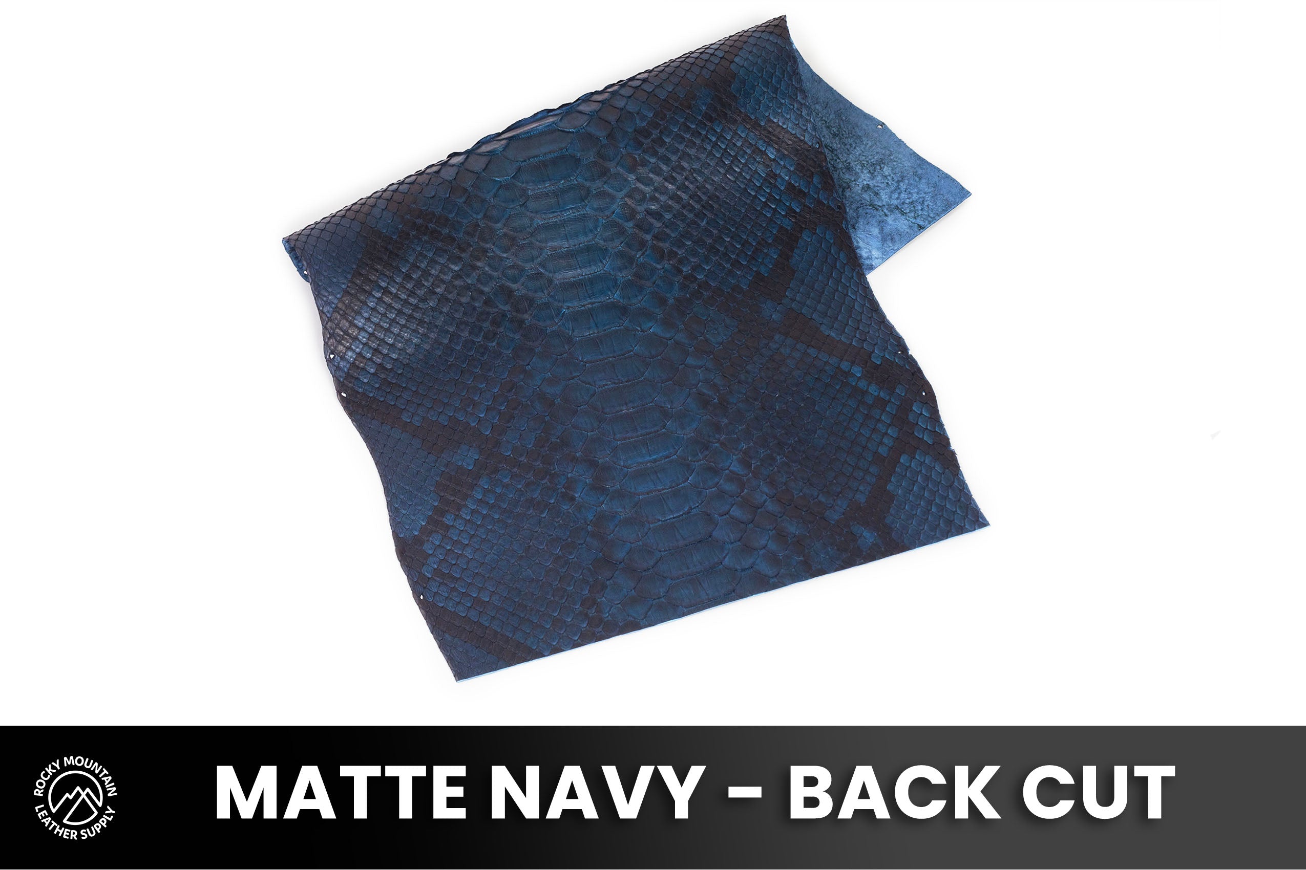 Python Snake - Matte Navy - Exotic Leather (PANELS)