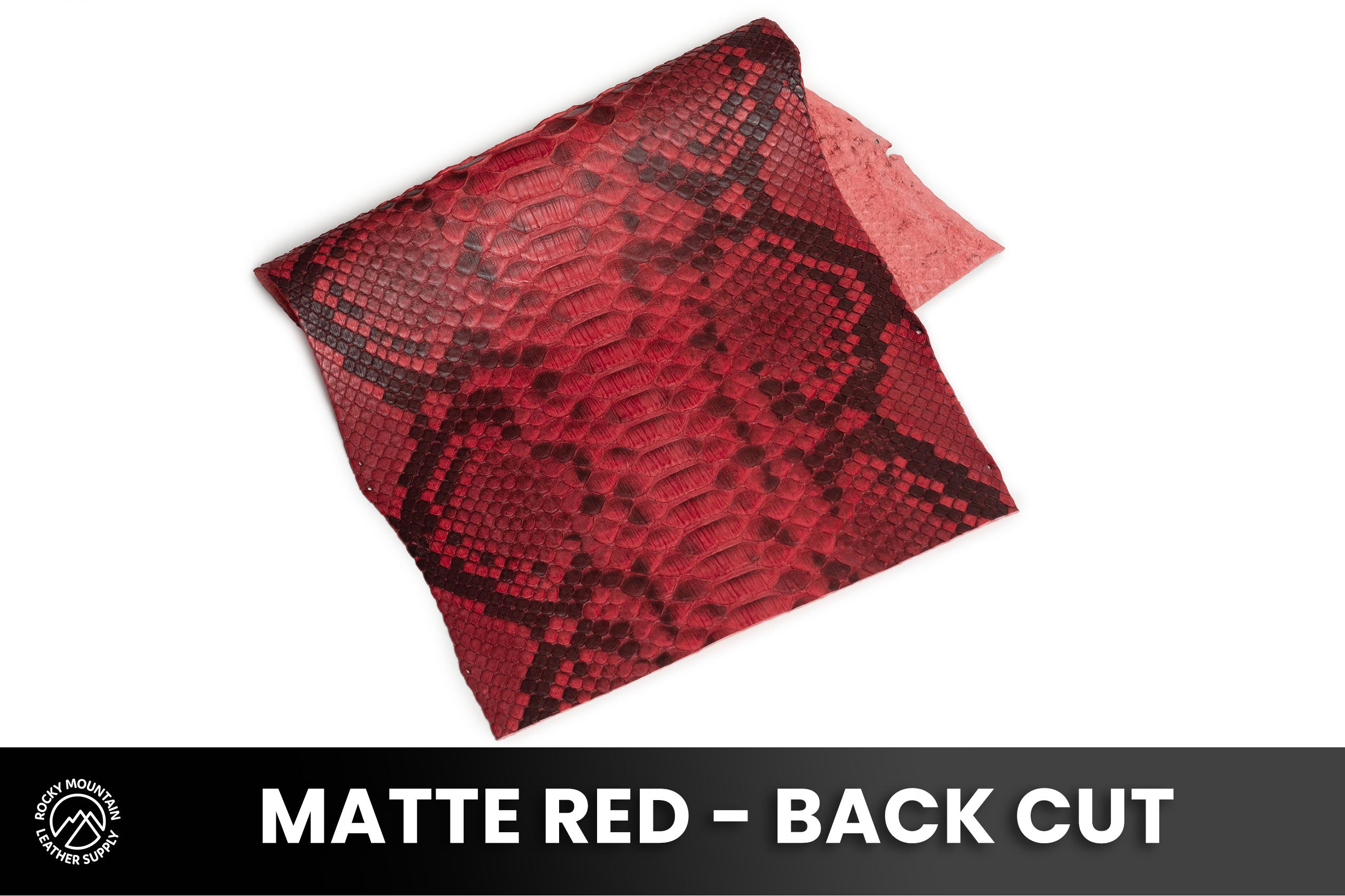 Python Snake - Matte Red - Exotic Leather (PANELS)