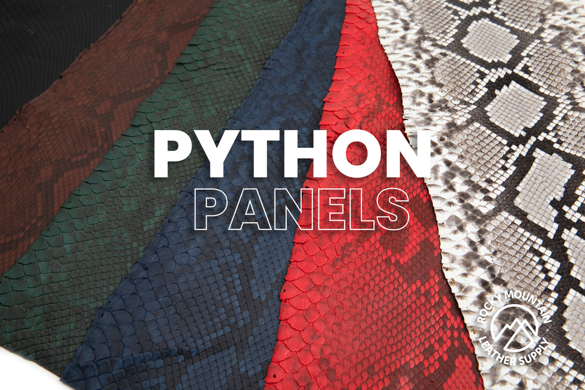Python Snake - Matte Black - Exotic Leather (PANELS) – Rocky Mountain ...