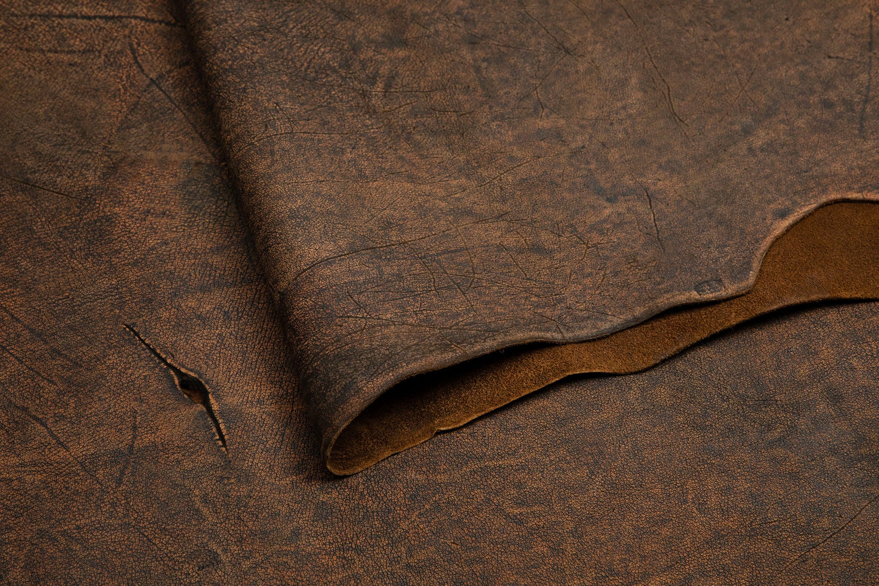 Wild Cape Buffalo - Rustic Double Tone Leather (SAMPLES)