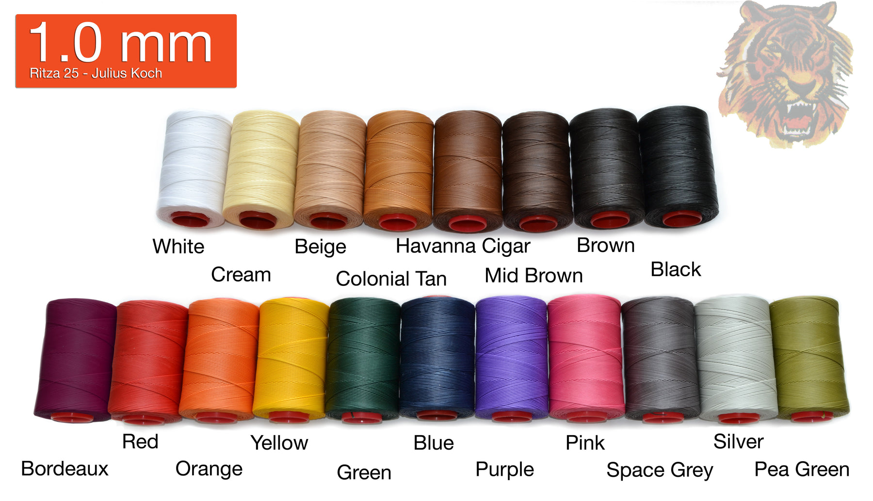 Julius Koch 🇩🇪 - Ritza 25 Polyester Tiger Thread - Mini Spools (1.0m