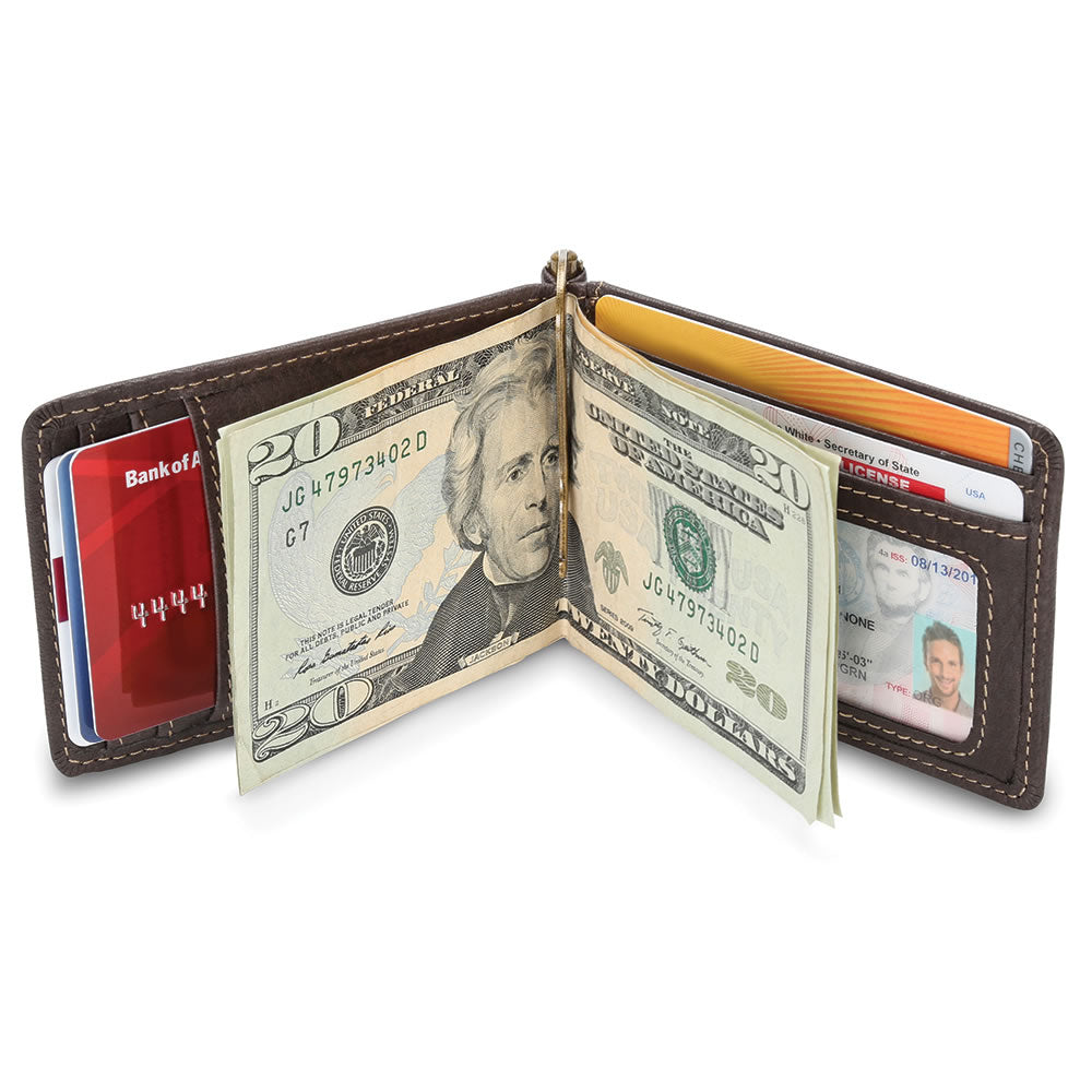 wallet with money clip inside