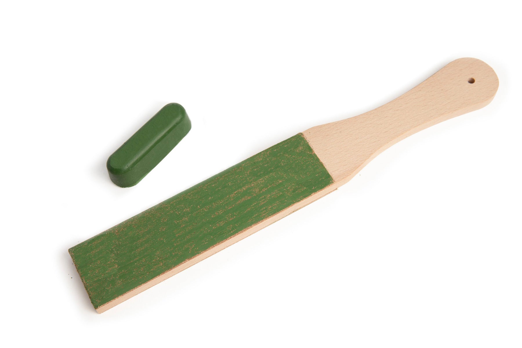 Economy Double-Sided Leather Strop + Micro Fine Green Sharpening Rouge