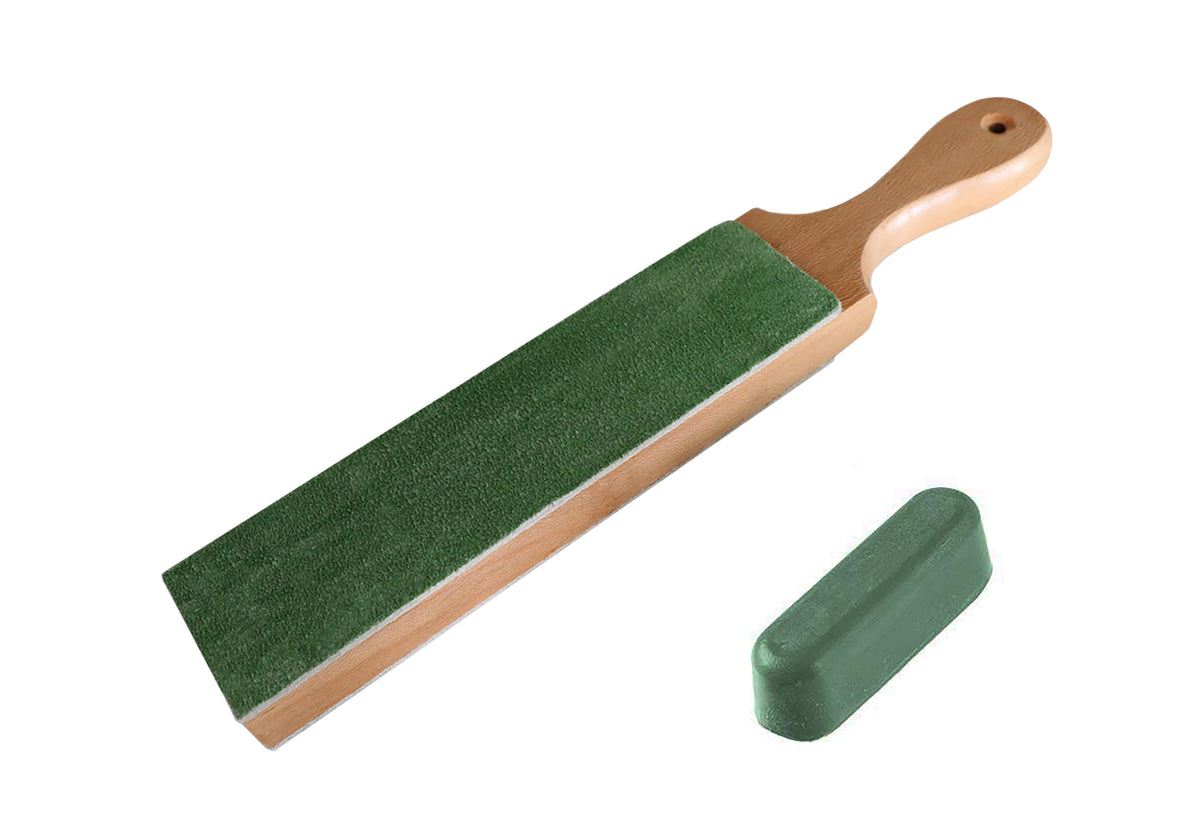 Rocky Mtn - Premium Double-Sided Leather Strop + Micro Fine Green Sharpening Rouge