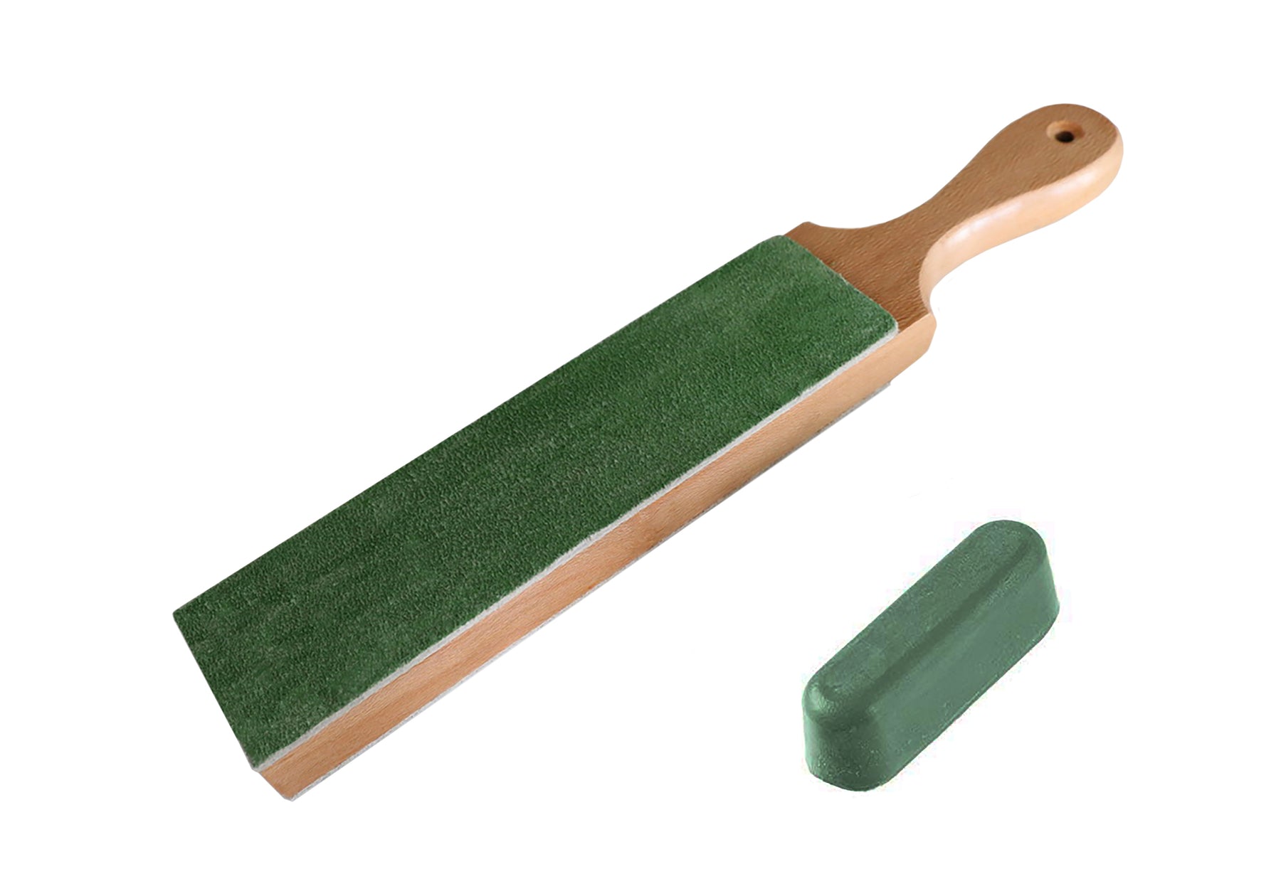 Rocky Mtn - Premium Double-Sided Leather Strop + Micro Fine Green Sharpening Rouge