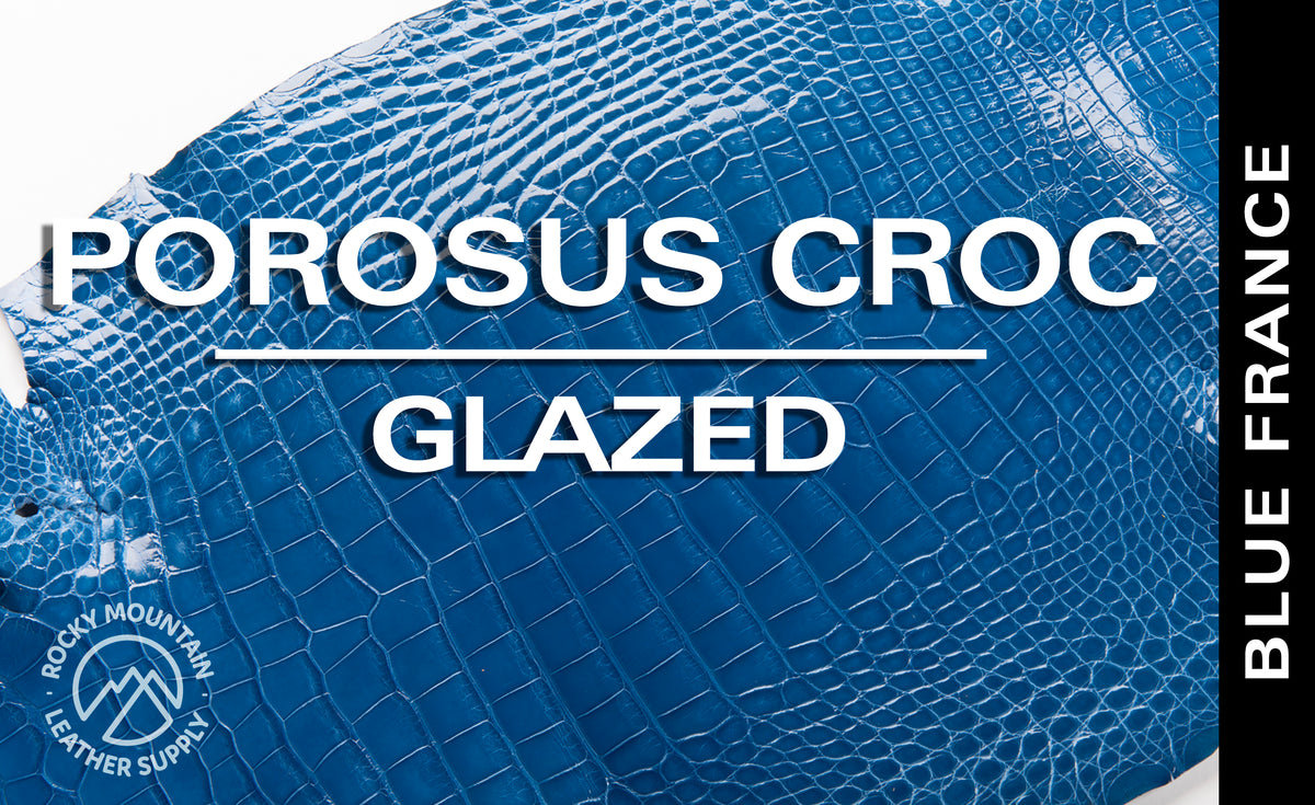 Porosus Crocodile - Farm Raised (Top Quality) - Luxury Skins - Glazed Blue France