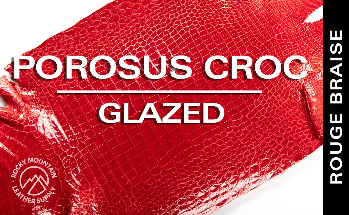 Porosus Crocodile - Farm Raised (Top Quality) - Luxury Skins - Glazed Rouge Braise