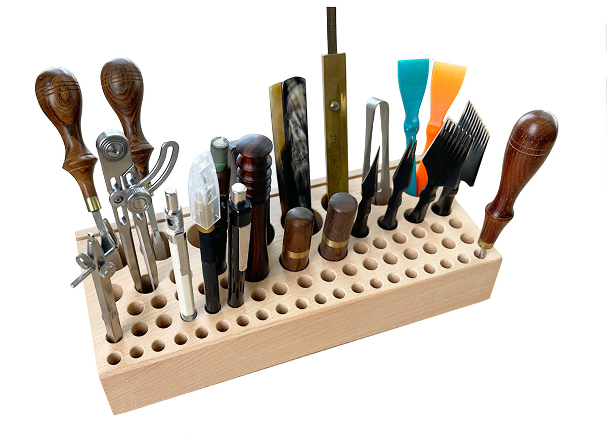 Wood Tool Storage Rack - 72 hole slots – Rocky Mountain Leather Supply