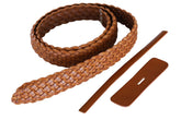 Premium Braided Leather Belt Kit (Natural Veg Tan) - 1.5" (38mm)