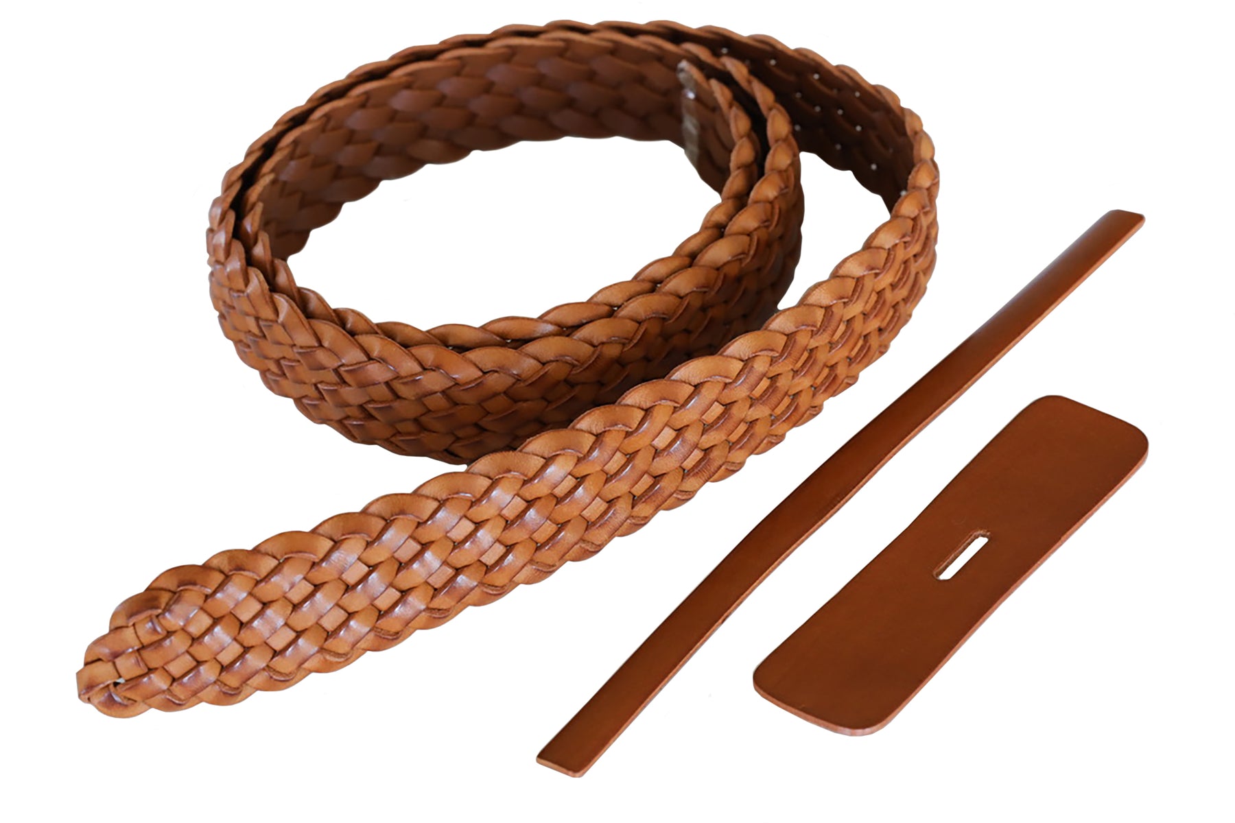 Premium Braided Leather Belt Kit (Natural Veg Tan) - 1.5 (38mm)