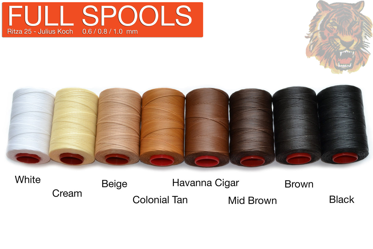 0.6 / 0.8 / 1.0 / 1.2 mm - Ritza 25 Polyester "Tiger" Thread -   Full Spool - Rocky Mountain Leather Supply