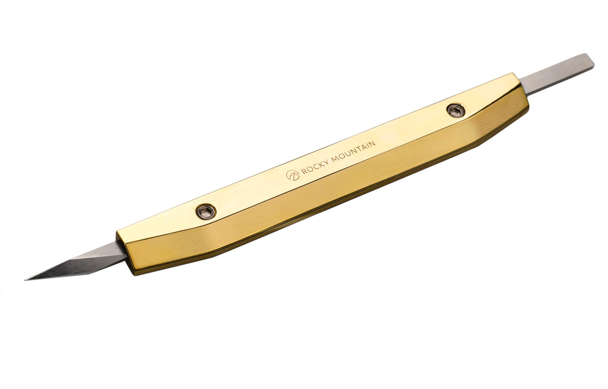 Rocky Mountain - Premium Brass Knife - For Both Left and Right Handed Use!