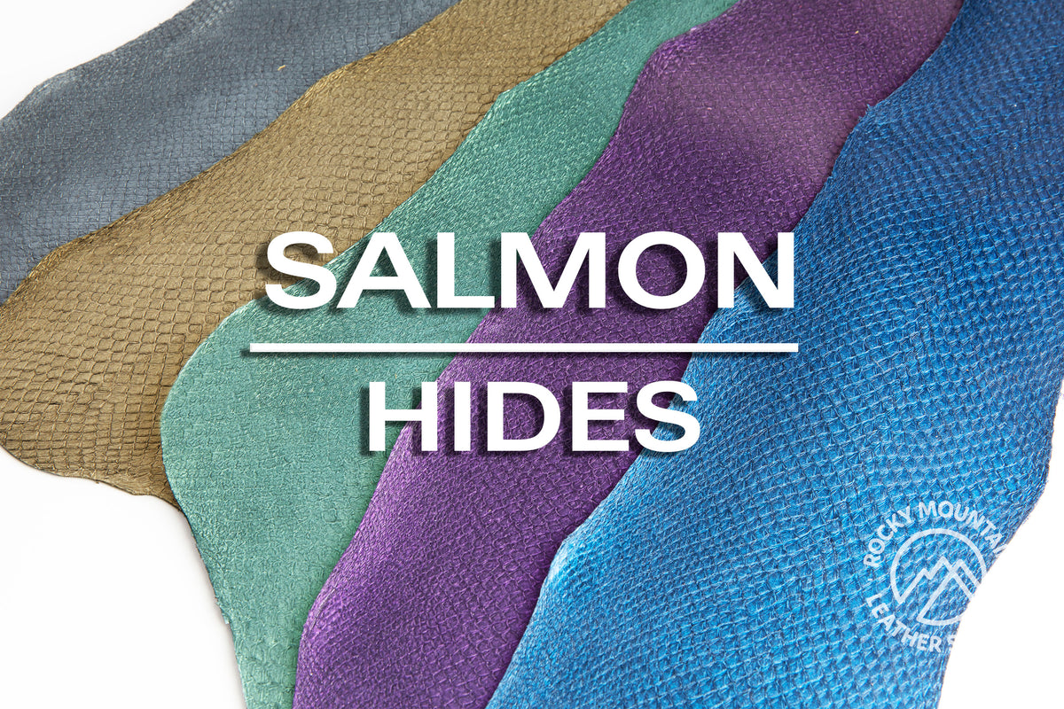 Salmon -  Metallic Finish - Vegetable Tanned Leather (HIDES)