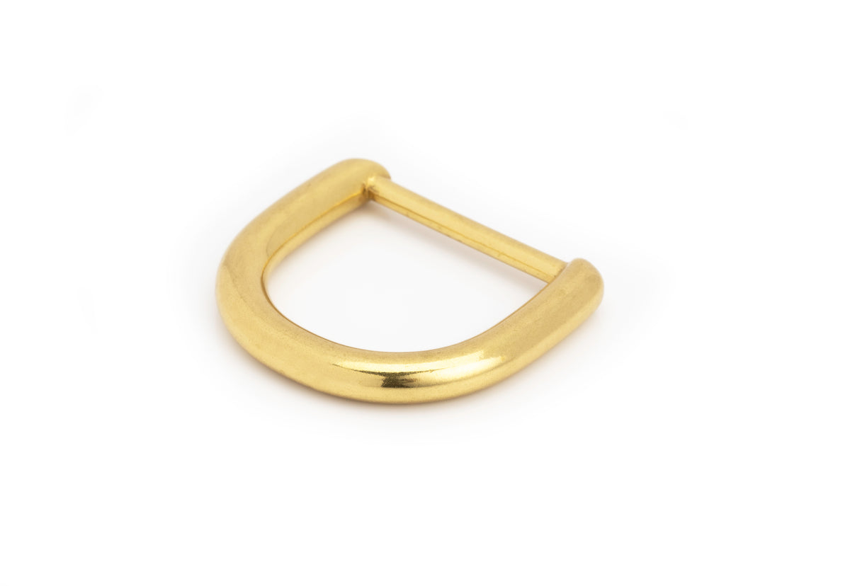 D Rings - Rounded "Thin Base" (Solid Brass) 2 Pack
