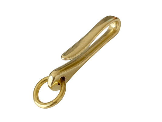 "Fish Hook" Keychain Hardware (Solid Brass)