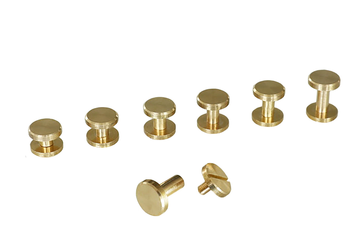 Chicago Screws - "Flat Beveled" Design (Solid Brass) 10-pack