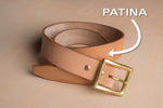 Natural Vegetable Leather and Silver Buckle Belt - laperruque