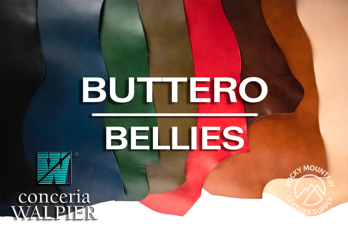 Walpier Conceria, Buttero, Italian Vachetta Leather, Panel, Blue #102 