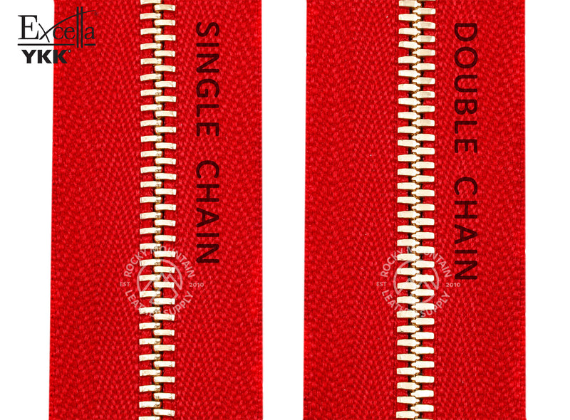 YKK Excella Zippers Size 5 Double Chain (Silver) 30 inches