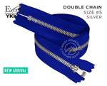 YKK Excella Zippers - Size #5 - Double Chain (Silver) - 30 inches